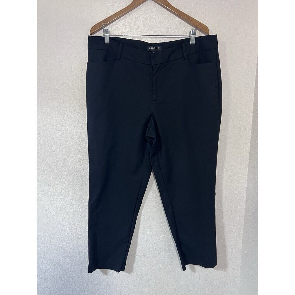 Eloquii Pants Black Stretch Trousers Office Work Plus Size 16 Pockets Career - Picture 1 of 9